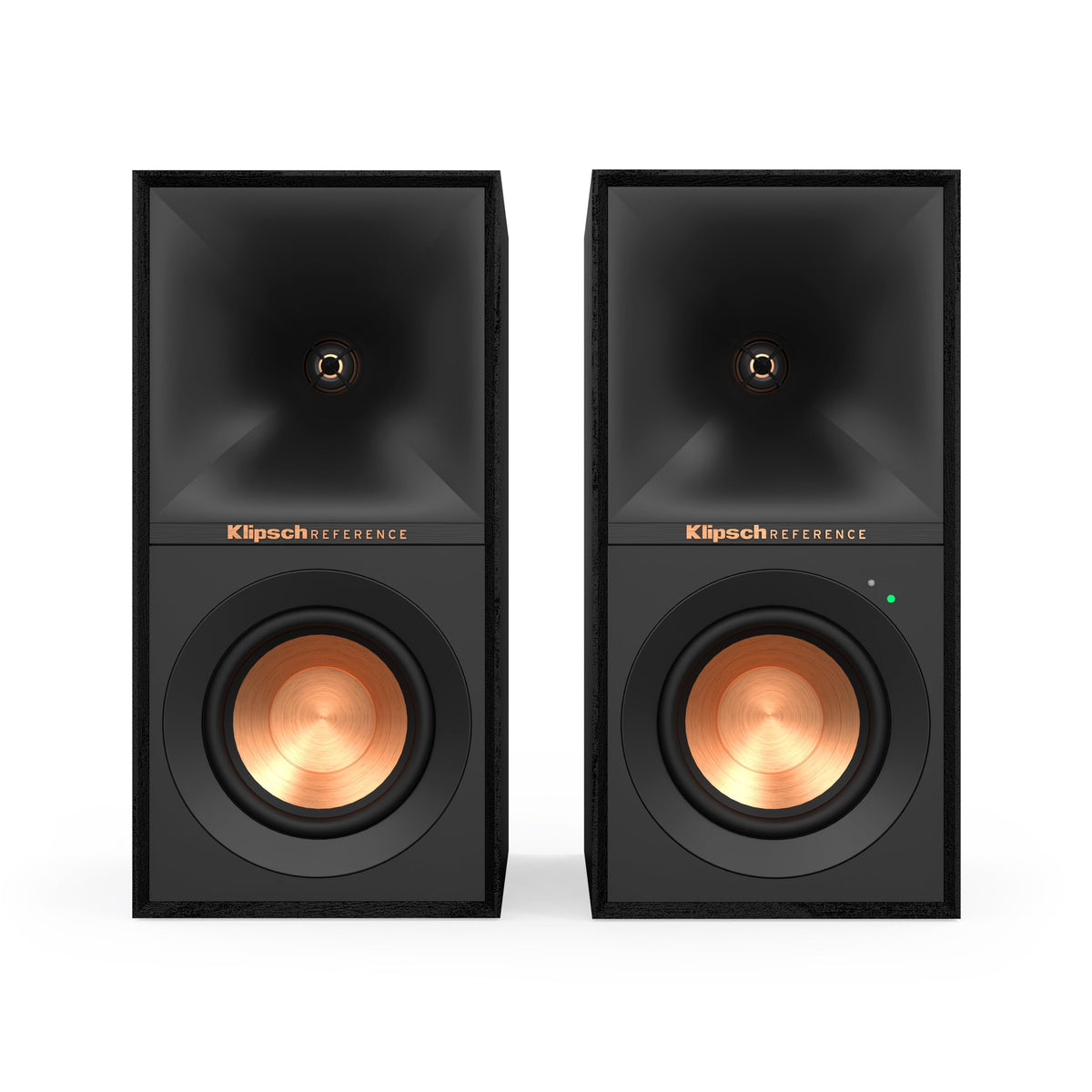 Klipsch R-40PM front view with sleek cabinet for room-filling sound.