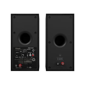 Klipsch R-40PM tractrix horn highlights wider high-frequency directivity for precise imaging.