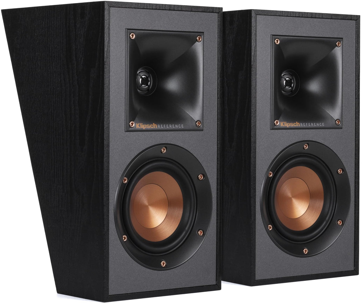 Klipsch R-41SA front view with Atmos-ready design for immersive home theater.