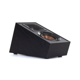 Klipsch R-41SA side profile highlighting horn tweeter and rigid cabinet for precise sound.