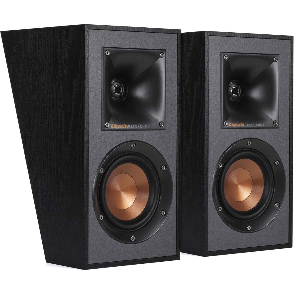 Klipsch R-41SA wall-mount elevation demonstrates flexible placement for surround use