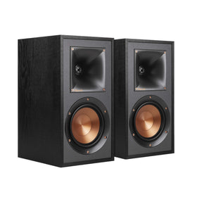 Klipsch R-51M front view showing compact bookshelf speakers for versatile placement.