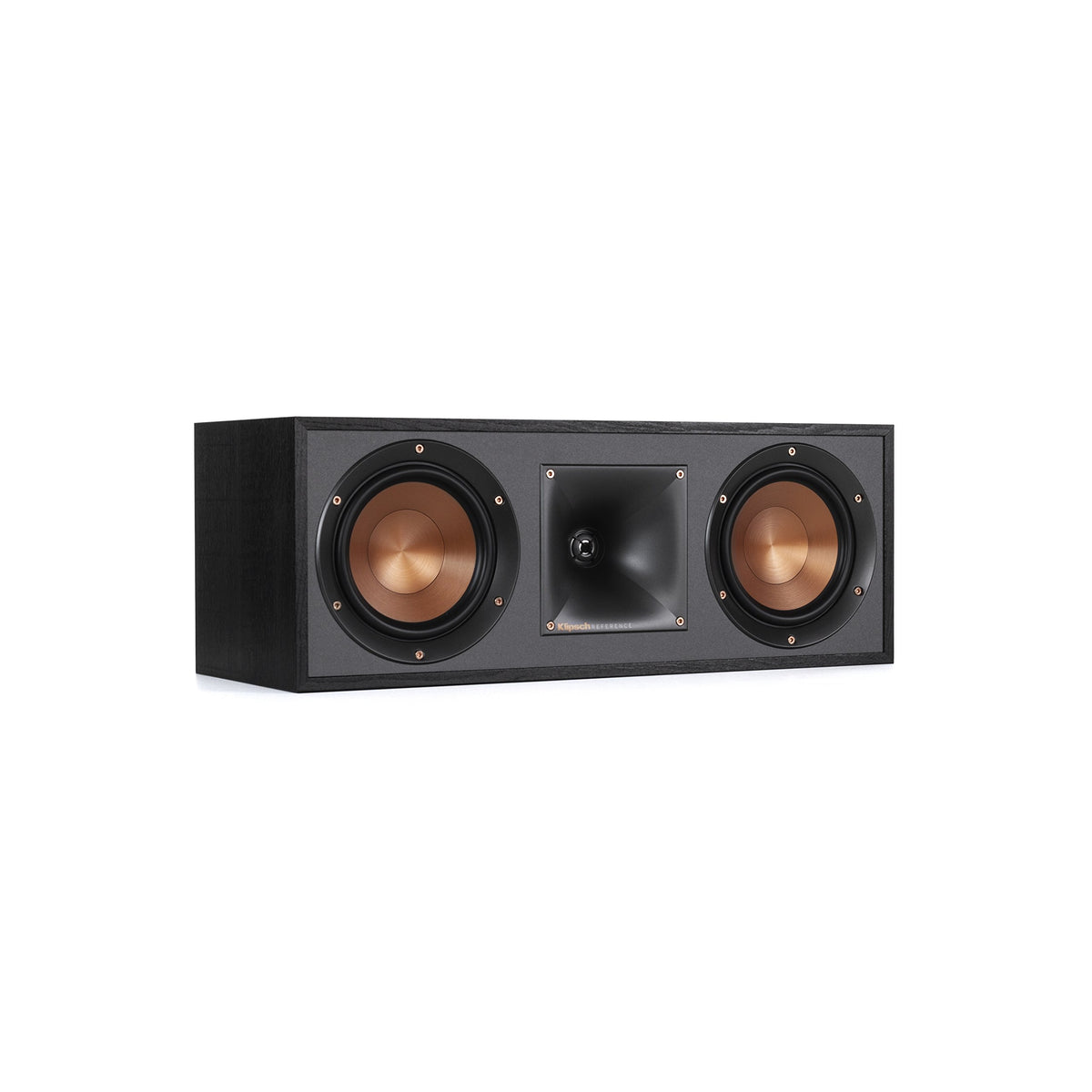 Klipsch R-52C center speaker front view, enhancing dialogue clarity and home theater immersion.