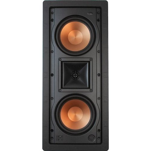 Klipsch R-5502-W II in-wall dual Cerametallic woofers delivering deep bass and responsive dynamics