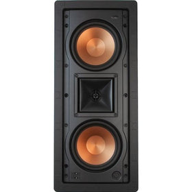 Klipsch R-5502-W II in-wall dual Cerametallic woofers delivering deep bass and responsive dynamics