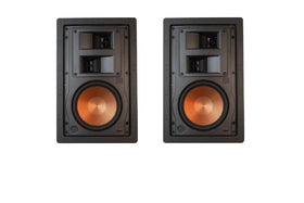 Klipsch R-5650-S II in-wall pair front view shows discreet design for clutter-free decor