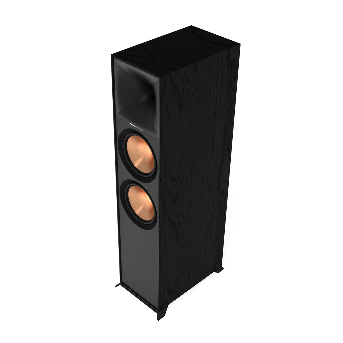 Klipsch R-800F front view shows a sleek cabinet design for room-friendly integration and clarity