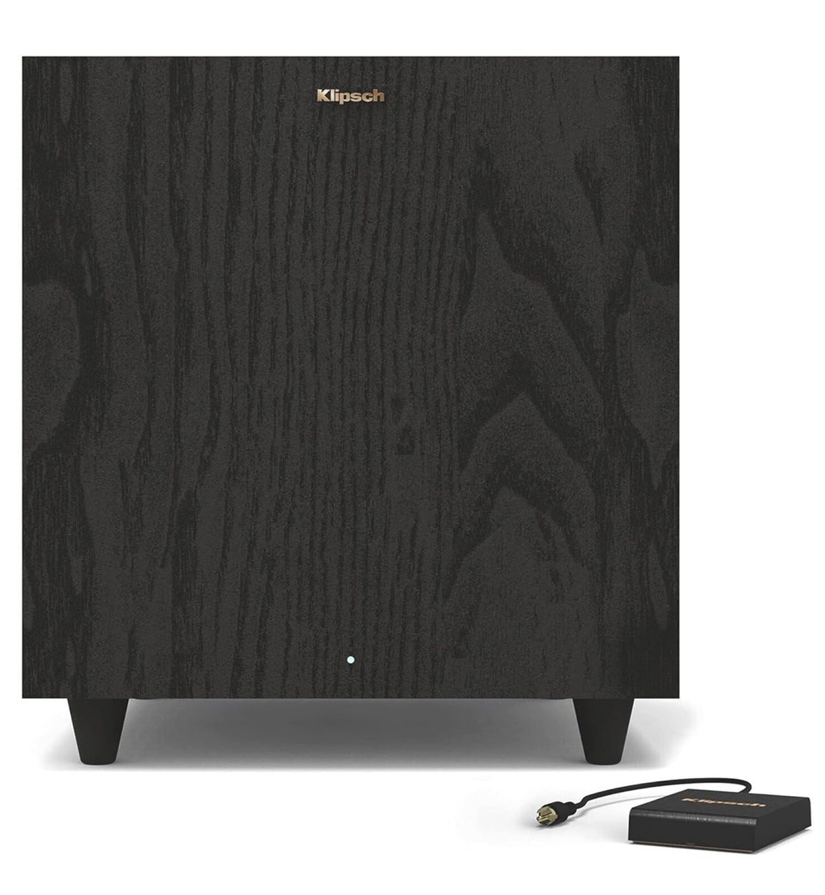 Klipsch R-80SWi front view wireless subwoofer showcasing deep bass potential
