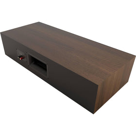 Klipsch RP-504C II walnut Tractrix ports optimize air transfer for bass.