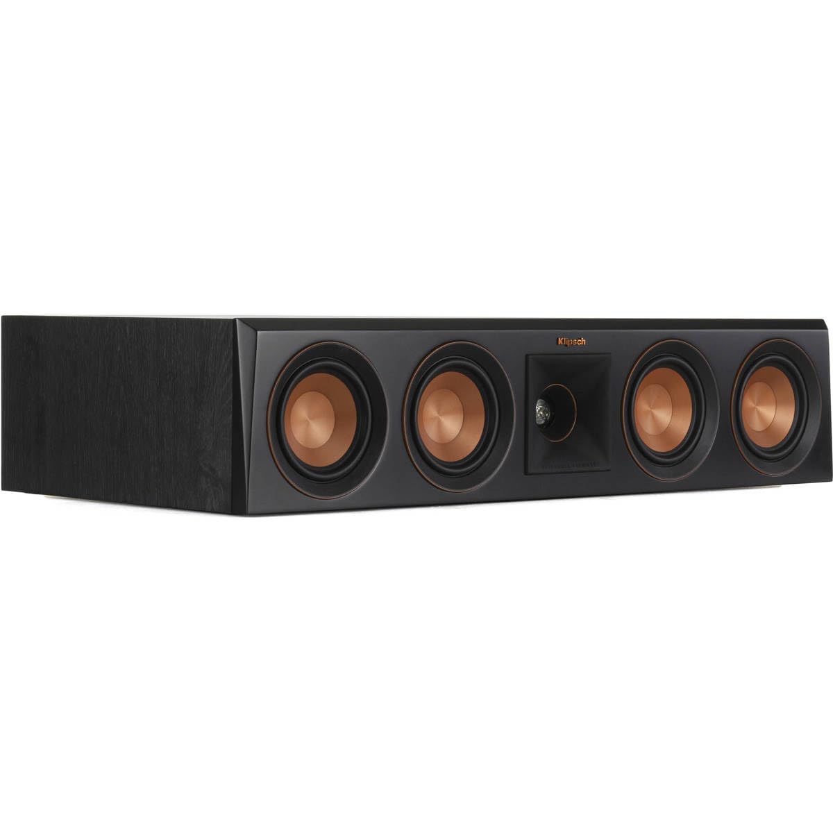 Klipsch RP-404C II Ebony center with horn for crystal-clear dialogue.