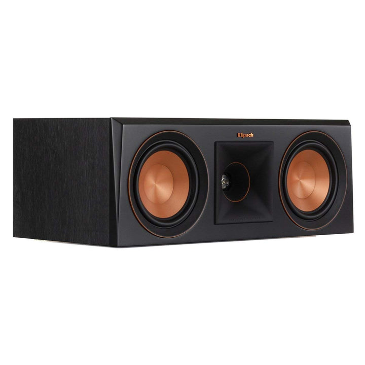Klipsch RP-500C center speaker front view with ebony finish for immersive dialogue