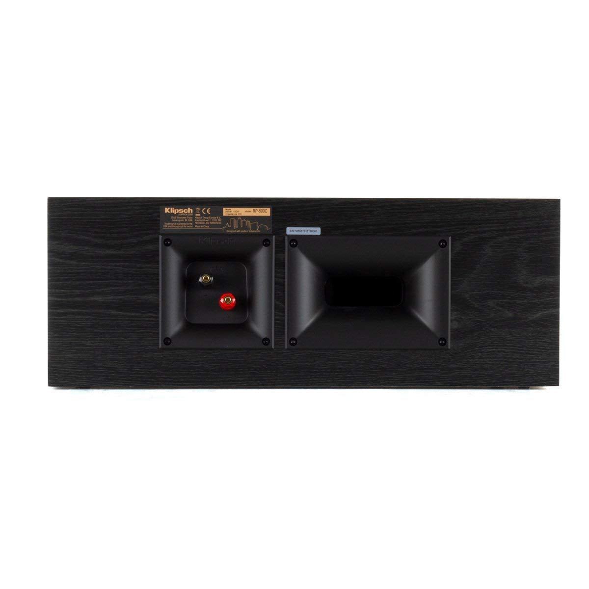 Klipsch RP-500C rear port design for enhanced bass in rooms