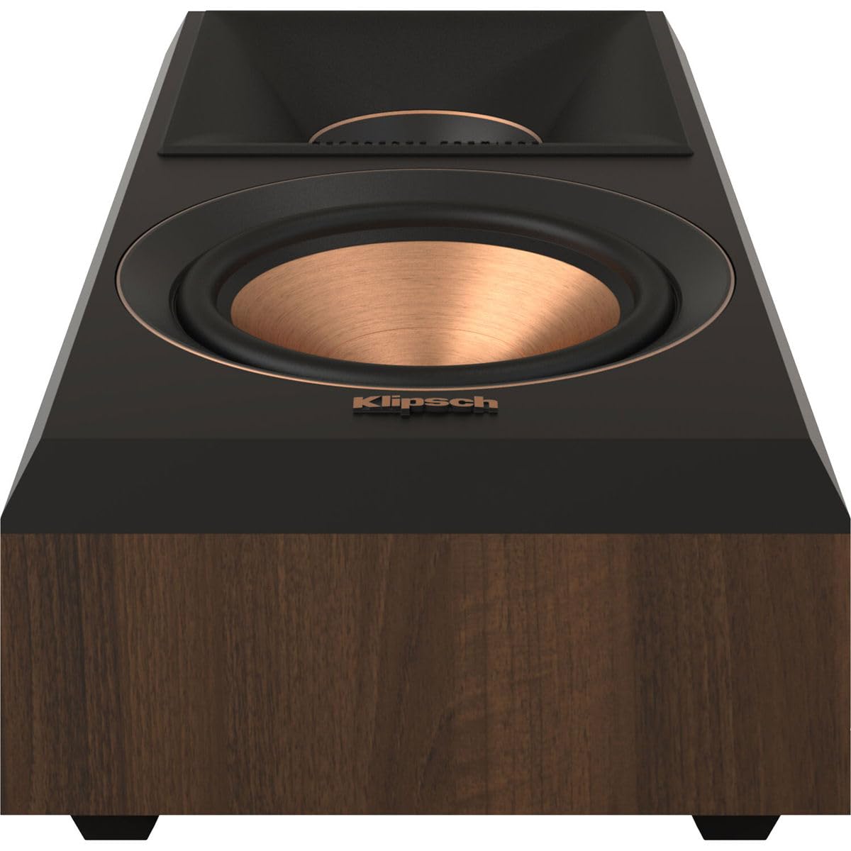 Klipsch RP-500SA II cerametallic woofers deliver smooth, efficient bass.