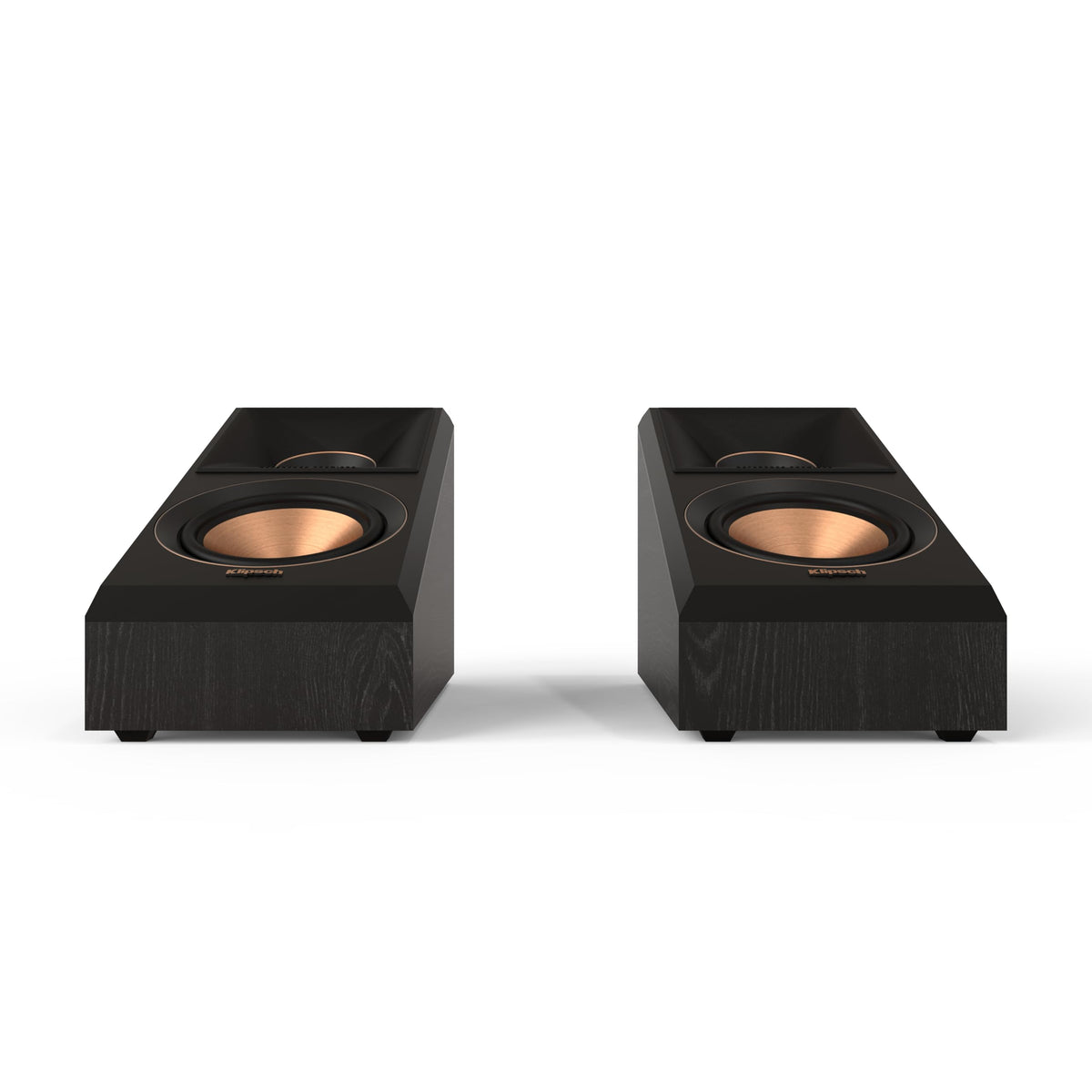Klipsch RP-500SA II side view highlighting sleek ebony finish and placement versatility