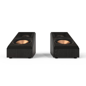 Klipsch RP-500SA II side view highlighting sleek ebony finish and placement versatility