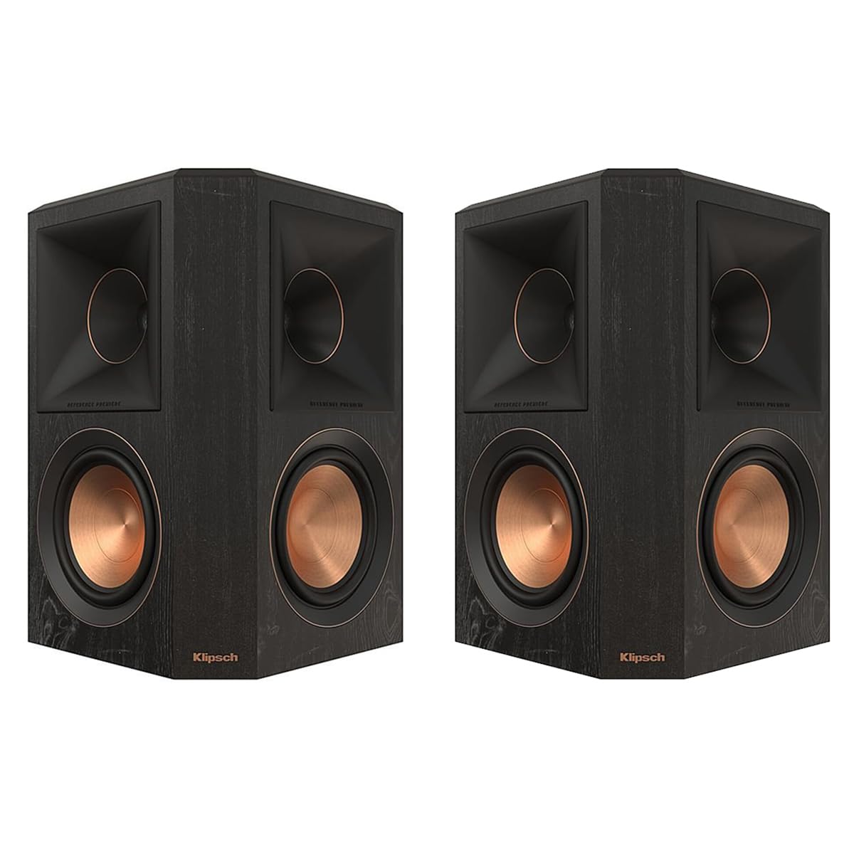 Klipsch RP-502S II ebony horn close-up enhances dialogue clarity