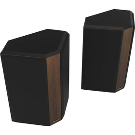 Klipsch RP-502S II walnut front-view showcases signature Tractrix horn for crisper conversations.