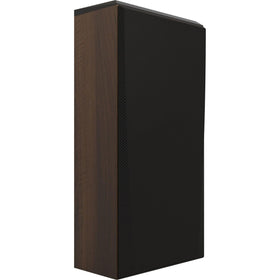 Klipsch RP-502S II walnut wall-mount plate shows flexible placement for easy room setup.