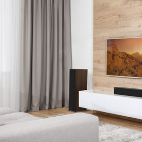 Klipsch RP-6000F II Cerametallic woofer detail enhances low-end clarity.