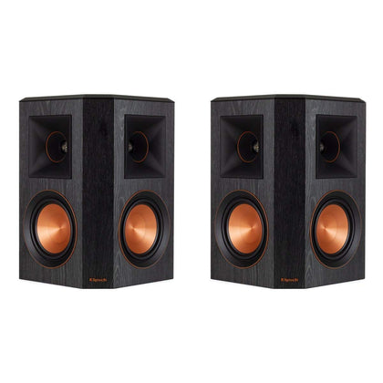 Klipsch RP-502S surround speaker with a tweeter horn for precise high-frequency detail.