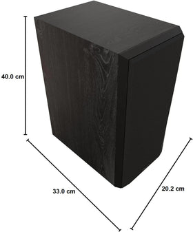 Klipsch RP-600M II ebony finish complements modern shelving.