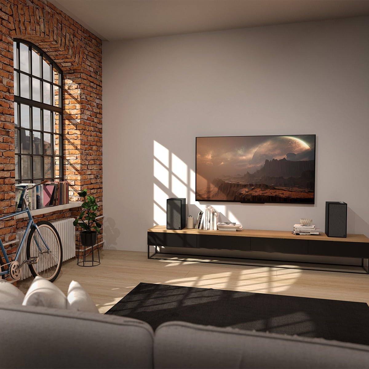 Klipsch The Sevens Heritage speakers top controls close-up for easy, precise volume and source selection.