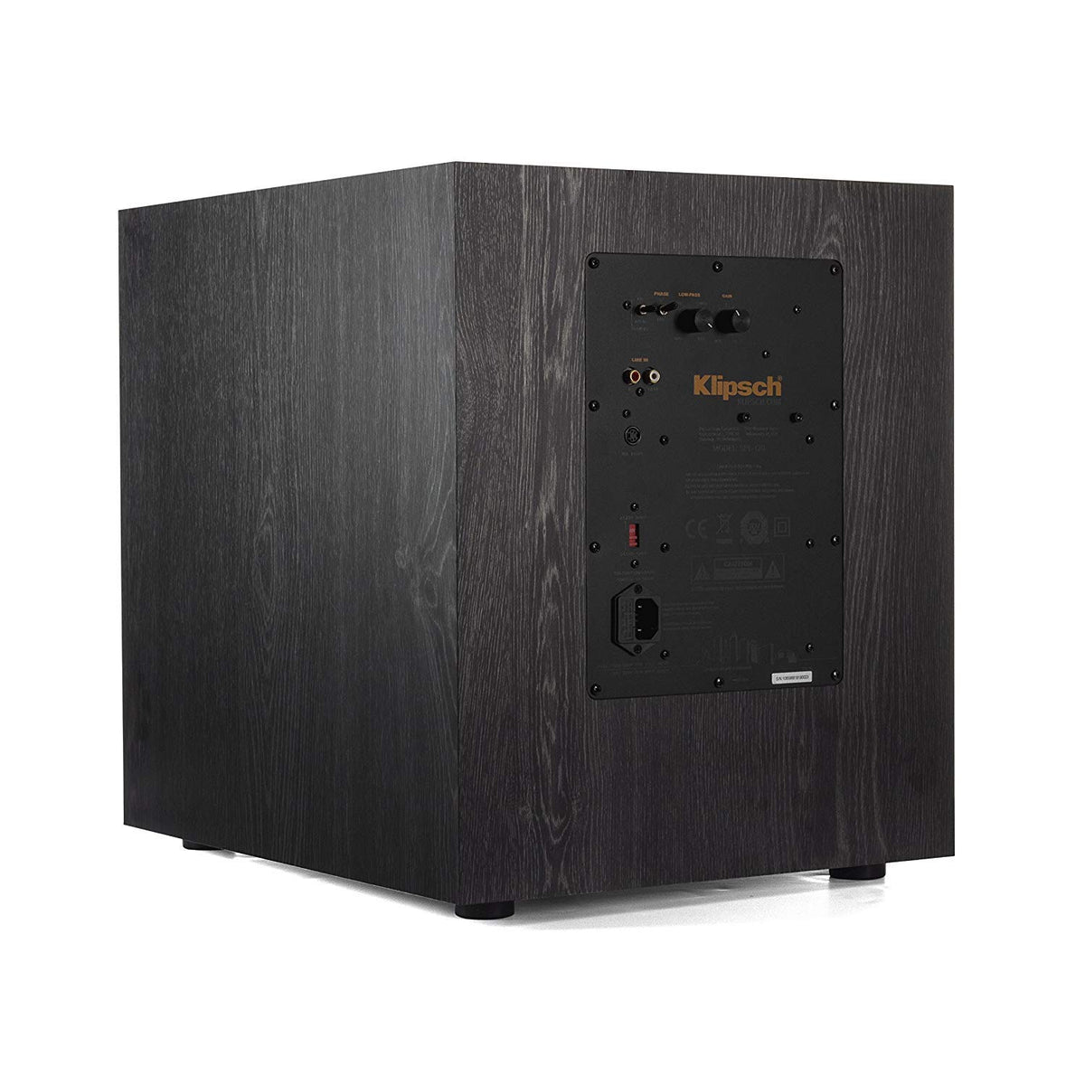 Klipsch SPL-120 ebony finish close-up with scratch resistance