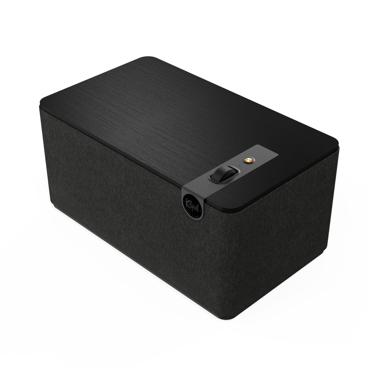 Klipsch The Three Plus front panel with wood veneer for premium aesthetics