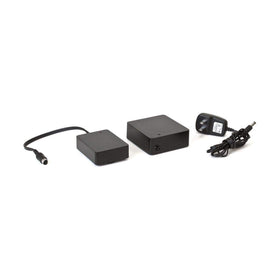 Klipsch WA-2 transmitter demonstrating easy plug-and-play setup for wireless bass.