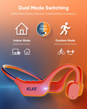 KLKE worn by runner outdoors demonstrating open-ear awareness benefit