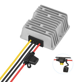 Klnuoxj 20A 240W DC-DC converter close-up showing rugged build for reliability