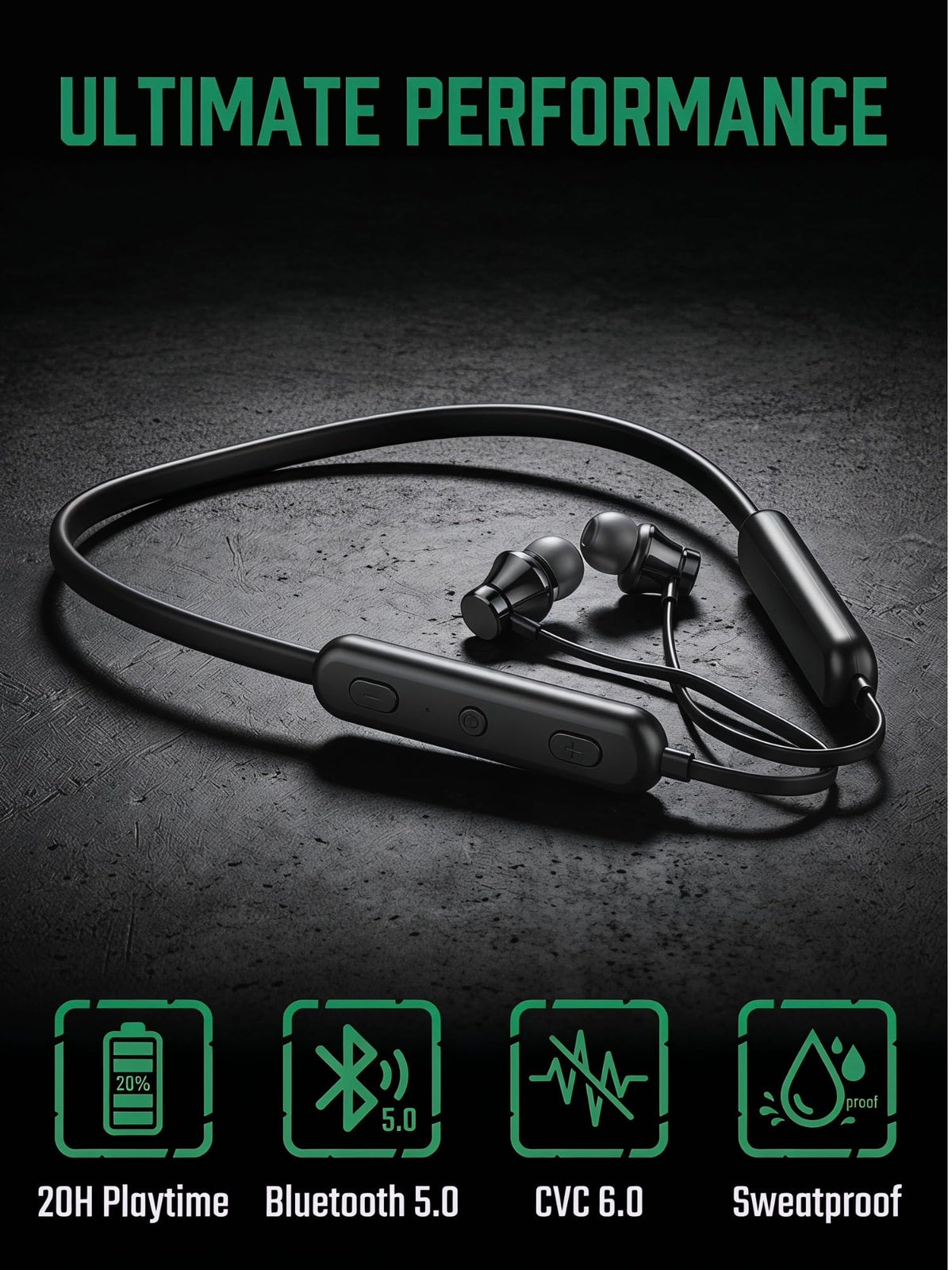 Model wearing Klokol neckband during activity, secure fit