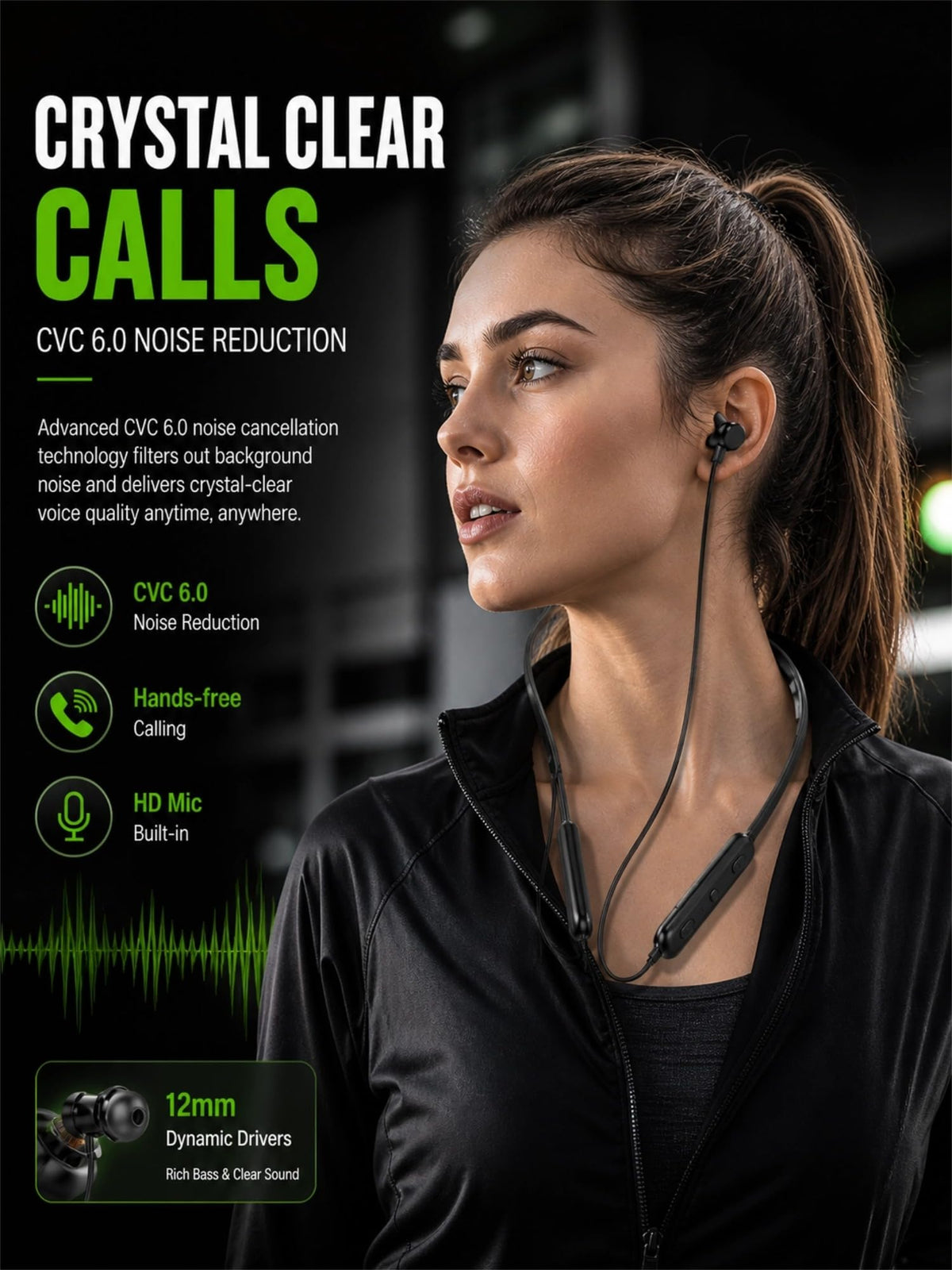 Klokol neckband with Bluetooth 5.0 for stable wireless connections.