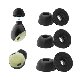 Klowcok front packaging showing 3 pairs of foam tips and fit benefits