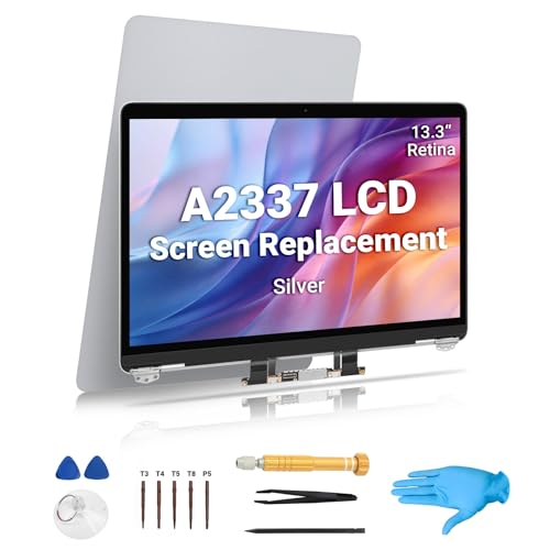 KLOXA A2337 screen front view in silver, ready for MacBook Air M1 Retina upgrade.
