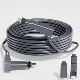 Klutchtech Starlink 150ft gray waterproof cable with end caps for rugged indoor/outdoor use.