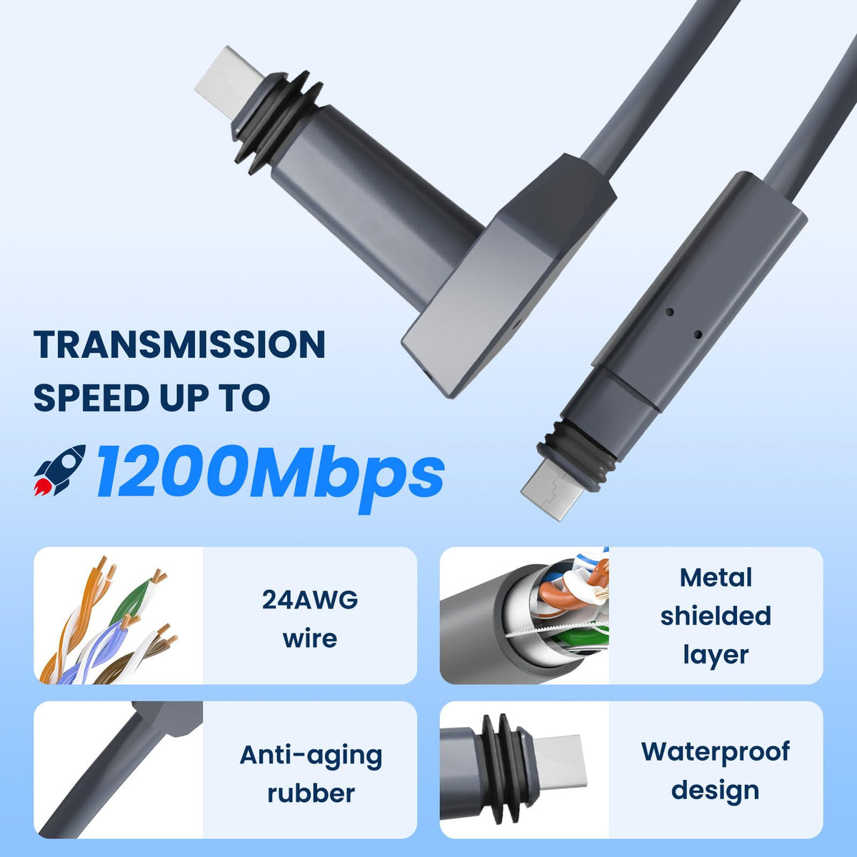 Klutchtech Starlink outdoor installation cable ready for weather-resistant networking.