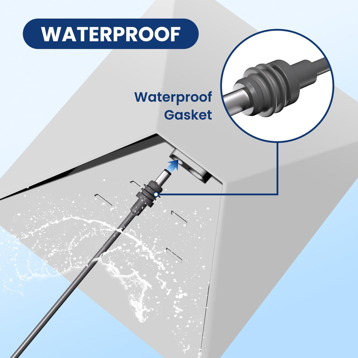 Klutchtech cable routed through wall showing neat indoor/outdoor cable pass-through