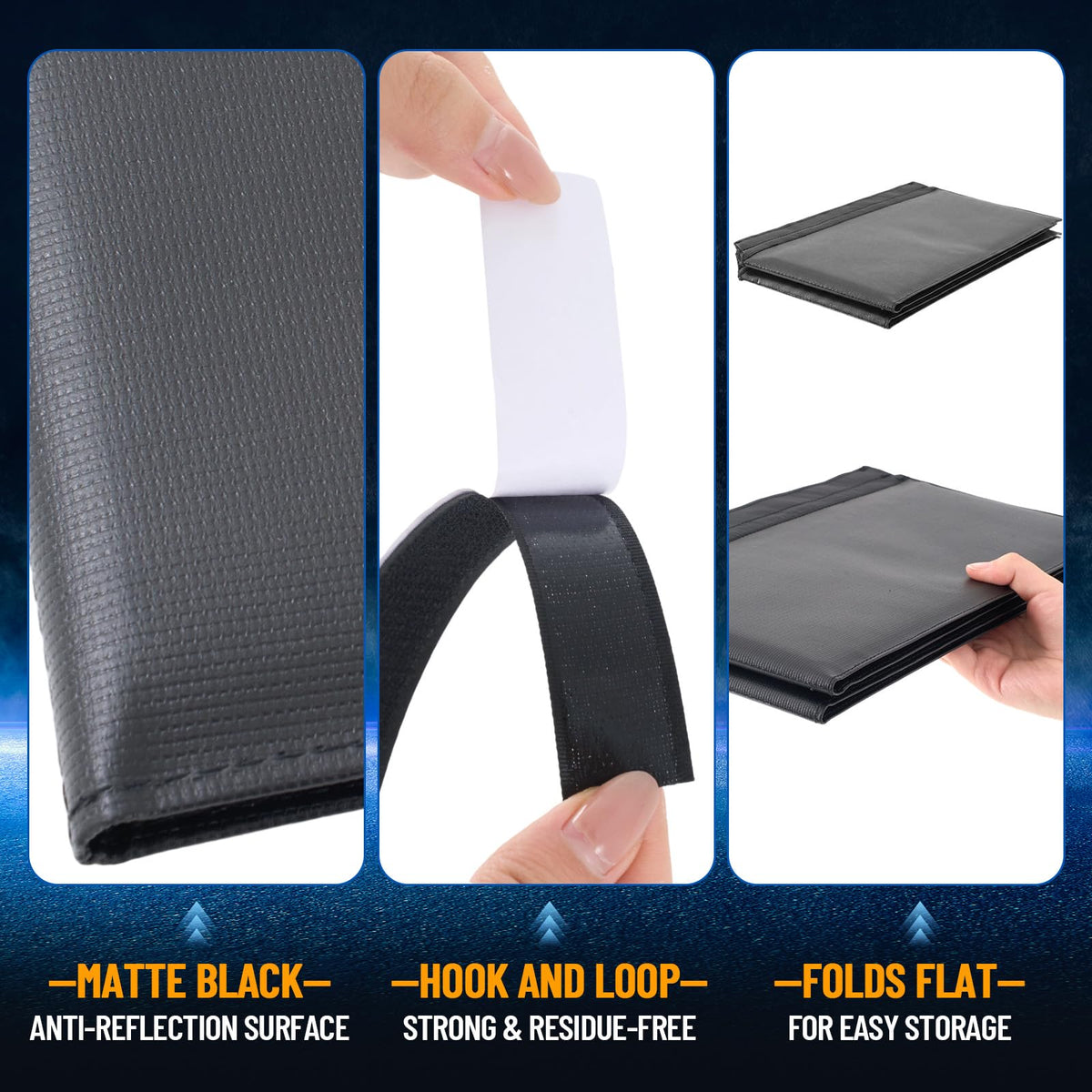 Klyyo Clyro matte black hood minimizes reflections for cleaner visuals