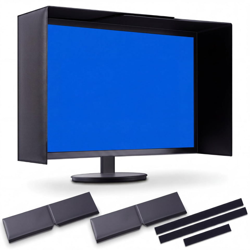 Klyyo Clyro adjustable monitor hood sunshade blocks side glare for focused work