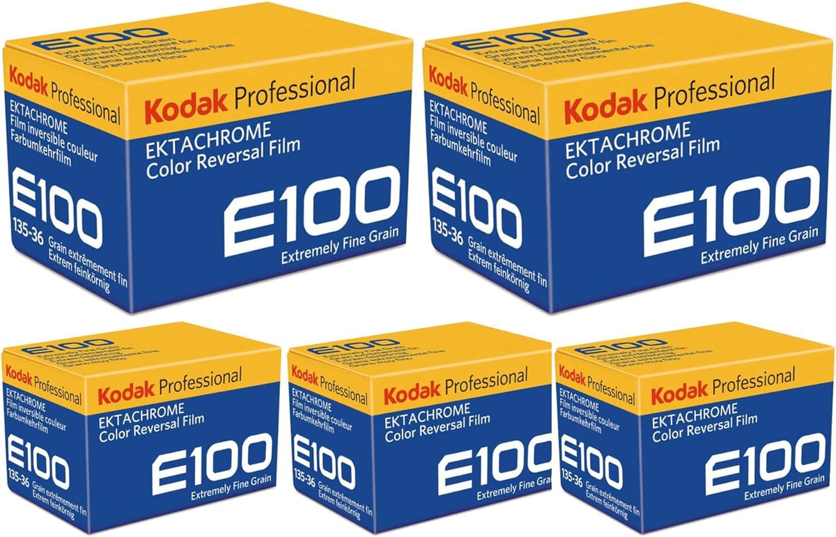 K&M Kodak Ektachrome E100 5-pack front view enables vivid color scans.