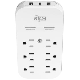 KMC 6-outlet extender on wall tap provides flexible power access for many devices.