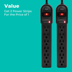 KMC 6-outlet surge protector 2-pack 900-joule protection for surge resistance