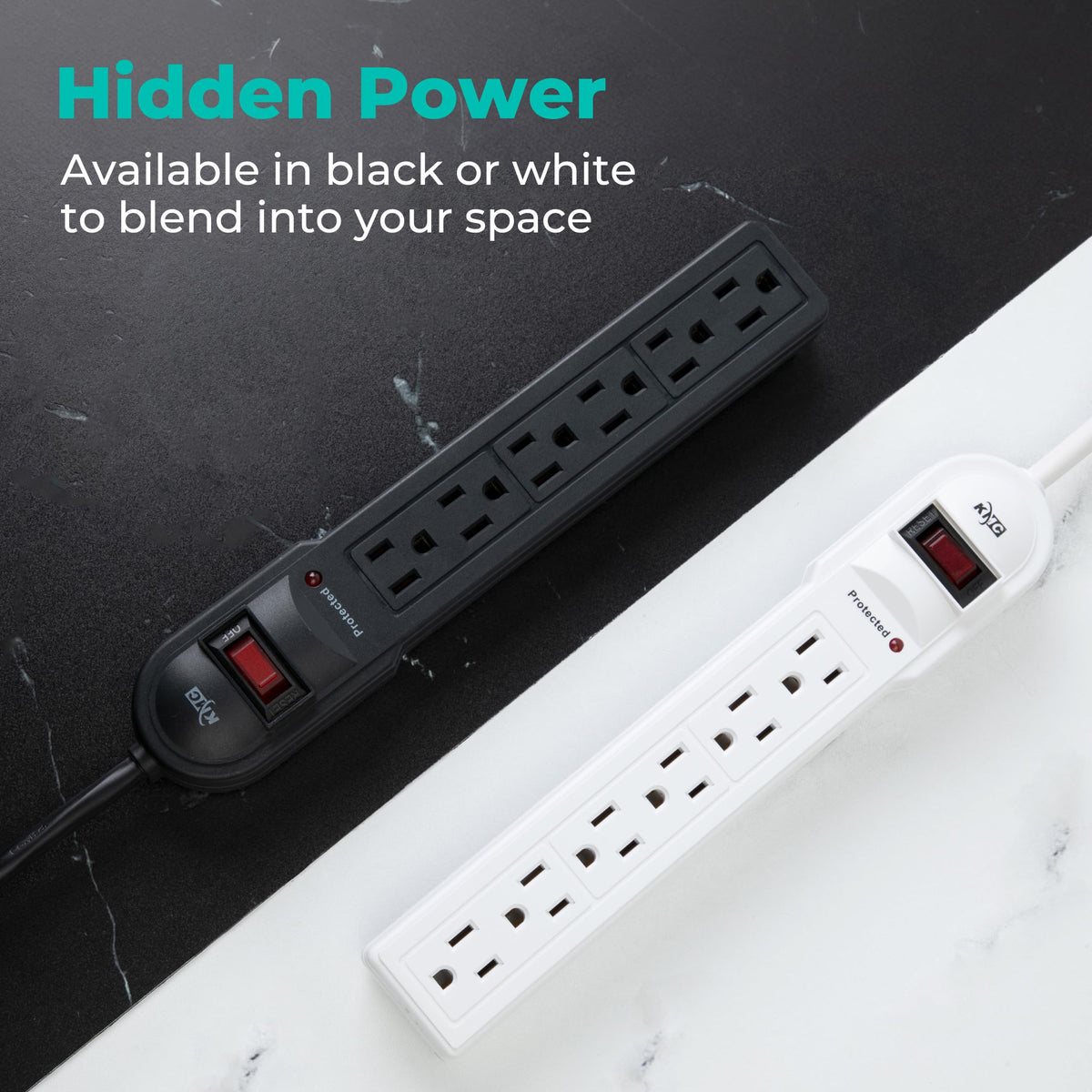 KMC 6-outlet surge protector 2-pack outlet panel for easy device plugging