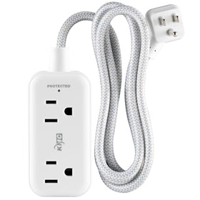 KMC mini surge protector front view with USB-C and USB-A ports for desk charging