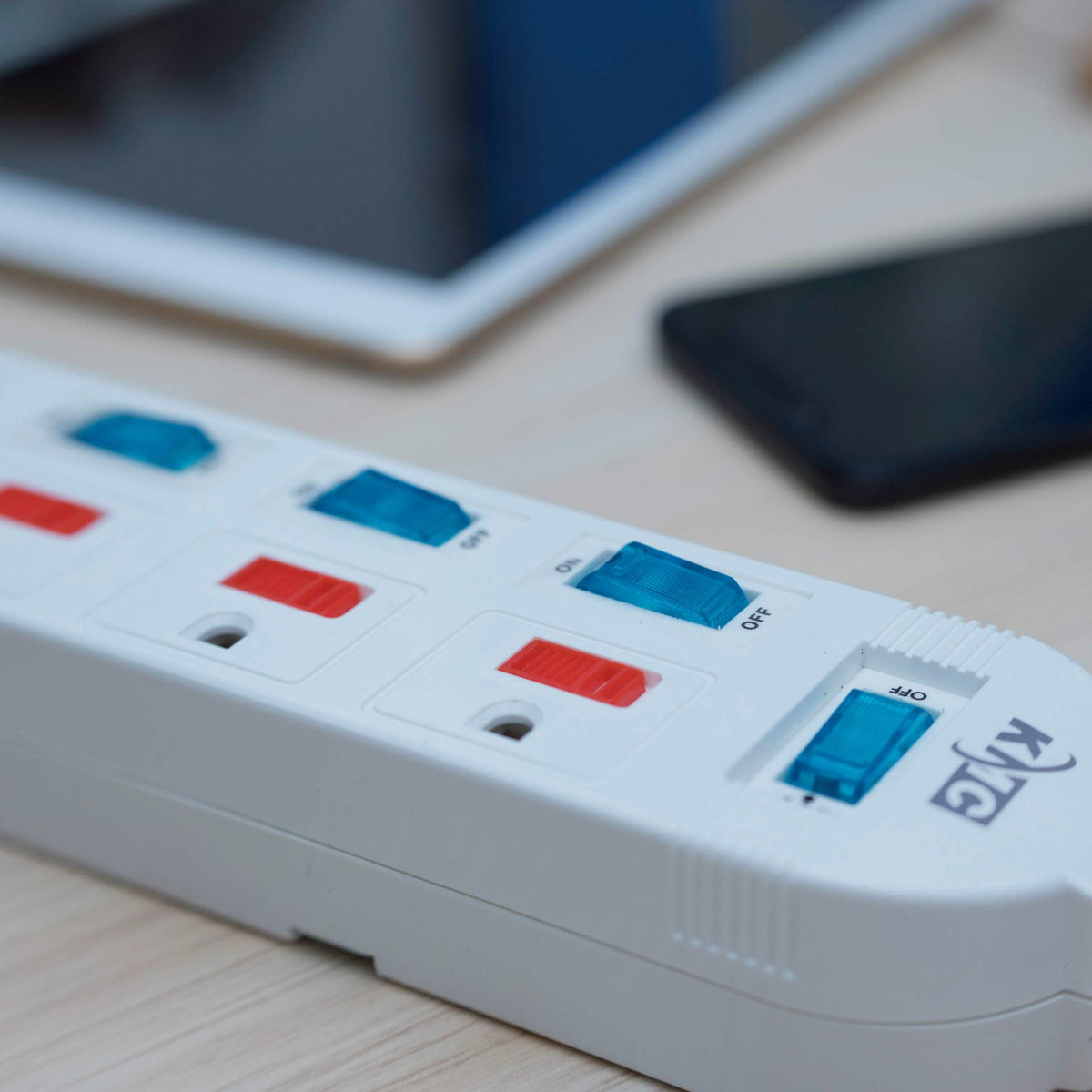 KMC durable design power strip built for daily use in busy environments.