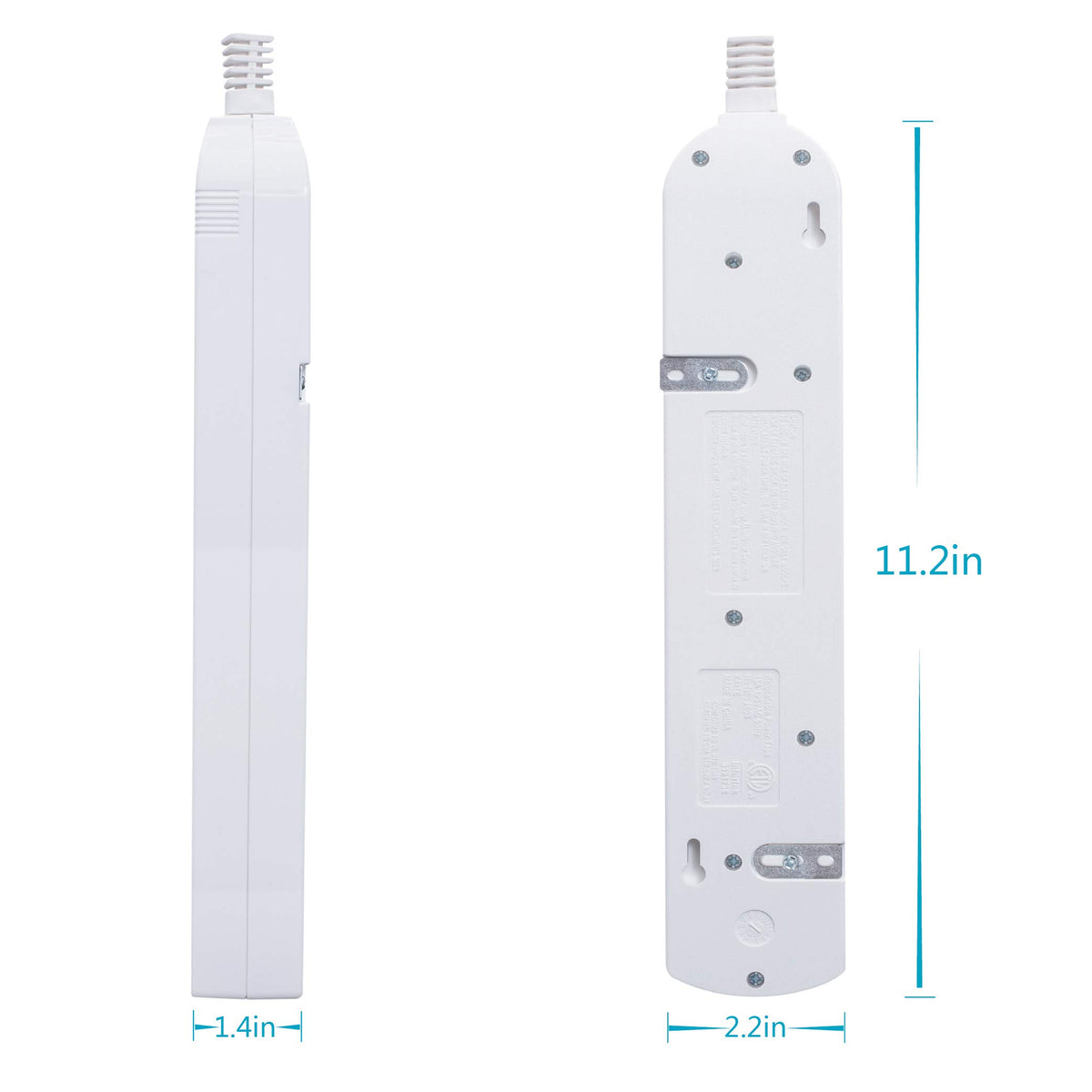 KMC power strip with overload protector safeguarding connected equipment.