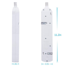 KMC power strip with overload protector safeguarding connected equipment.