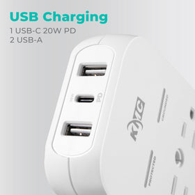 KMC wall-mount design keeps outlets tidy and accessible.