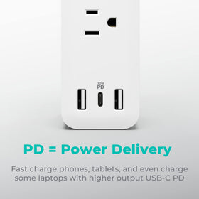 KMC USB-C PD port closeup showing fast charging capability